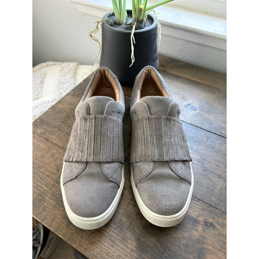 Frye Shoes Womens 8.5 M Ivy Gore Suede Casual Slip On Sneakers Gray